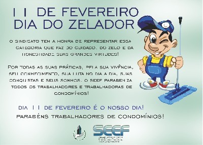 Dia 11 de Fevereiro  Dia do Zelador