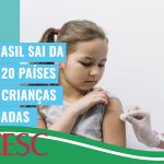 Brasil sai da lista dos 20 países com mais crianças não vacinadas